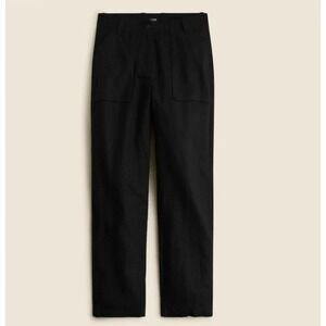 J.‎ Crew Seaside cargo pant in linen-TENCEL™ lyocell blend Black Size 14 NWT